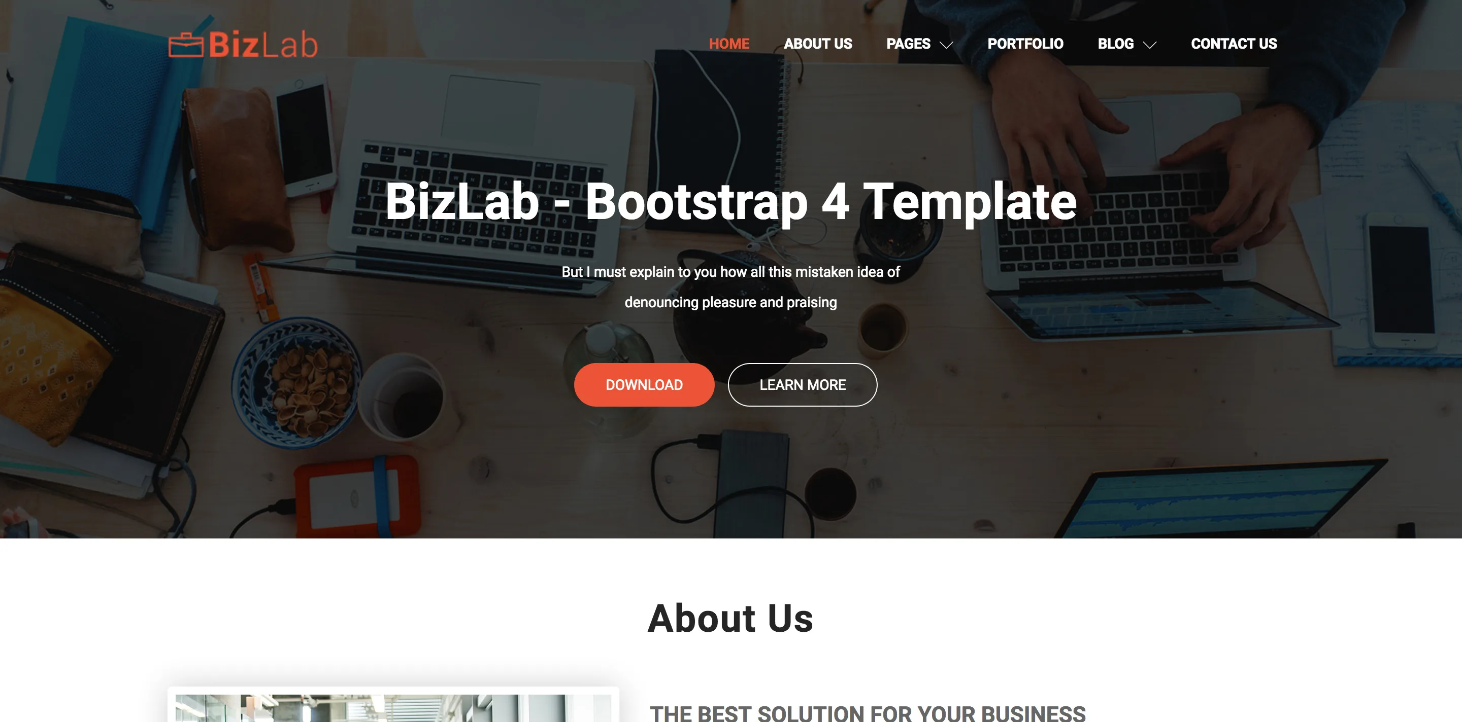 BizLab - Bootstrap 4 Business Template - kaiyun